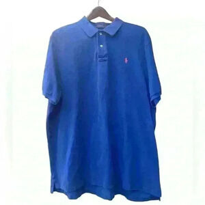 Vintage Polo Ralph Lauren Men’s Size XXL Short Sleeve Retro Blue Polo Shirt 90s